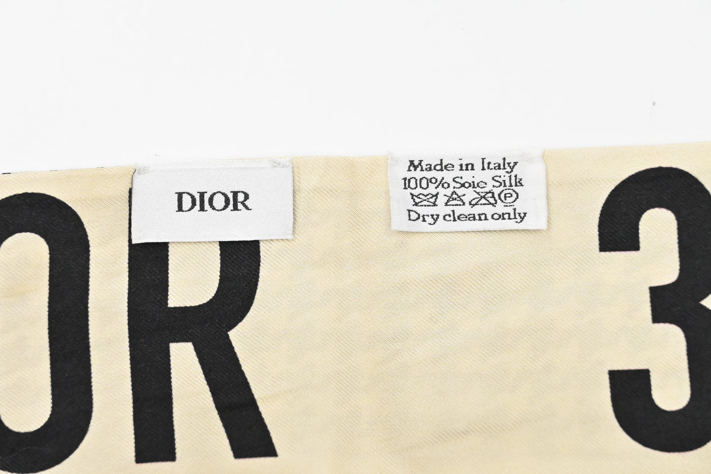 Dior 30 Montaigne Mitzah in Off White and Black Silk