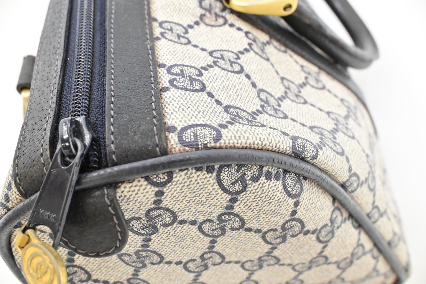 Gucci Boston Bag in Navy GG Supreme Canvas