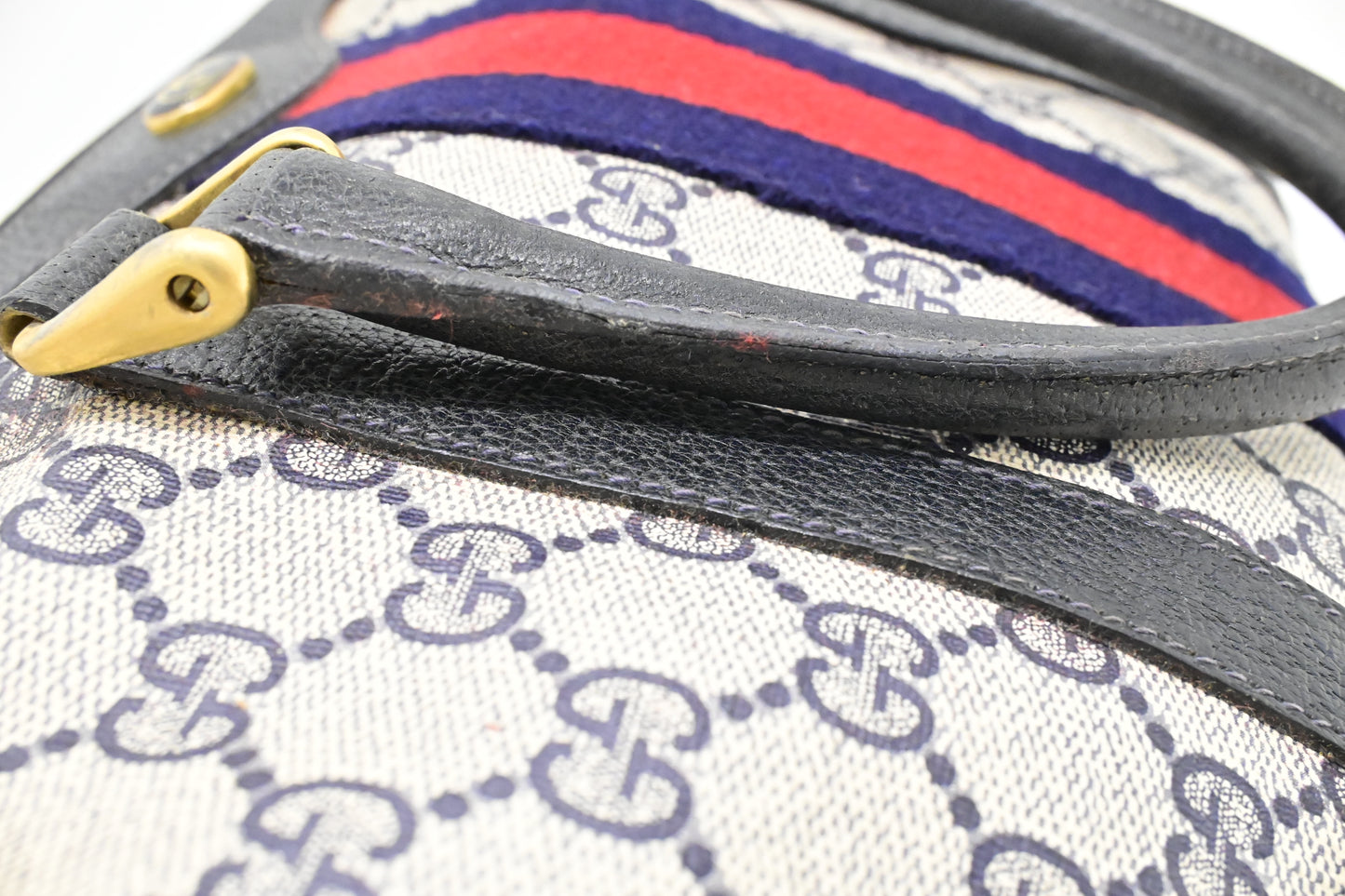 Gucci Boston Bag in Navy GG Supreme Canvas