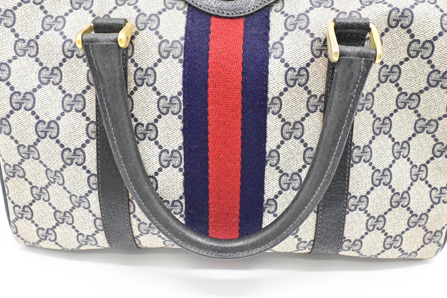 Gucci Boston Bag in Navy GG Supreme Canvas