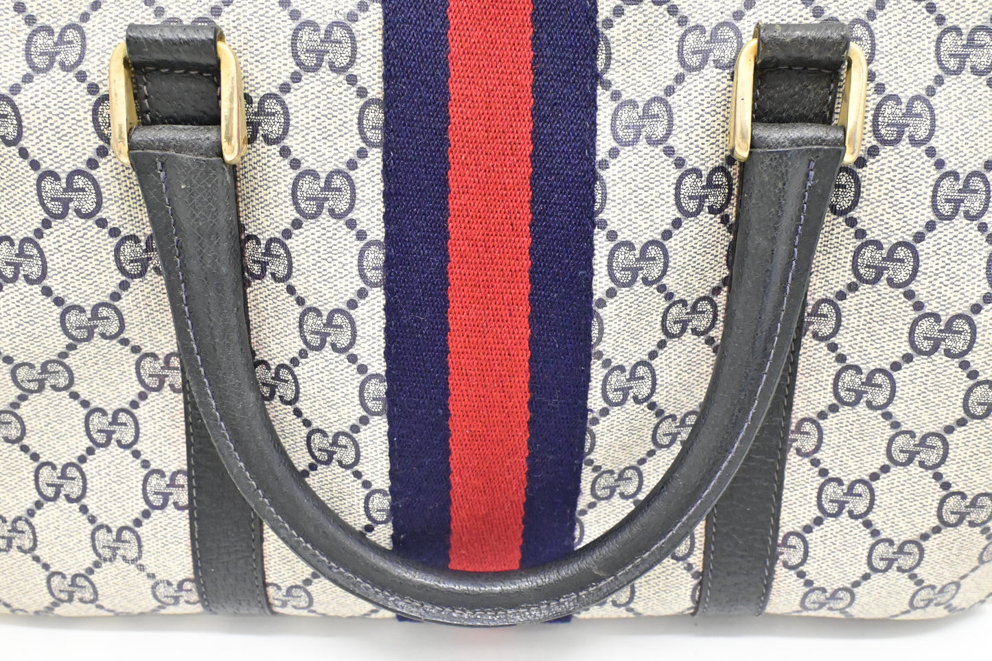 Gucci Boston Bag in Navy GG Supreme Canvas