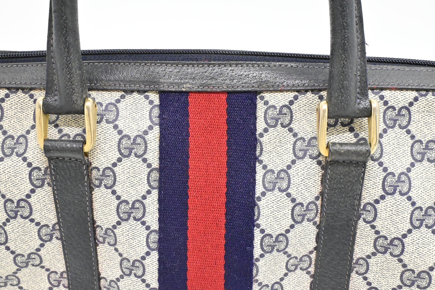 Gucci Boston Bag in Navy GG Supreme Canvas