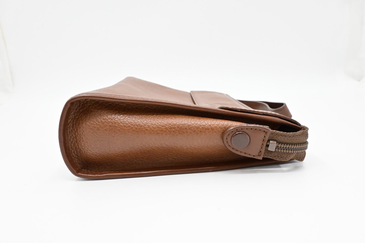 Burberry Wristlet Pouch in Brown Leather