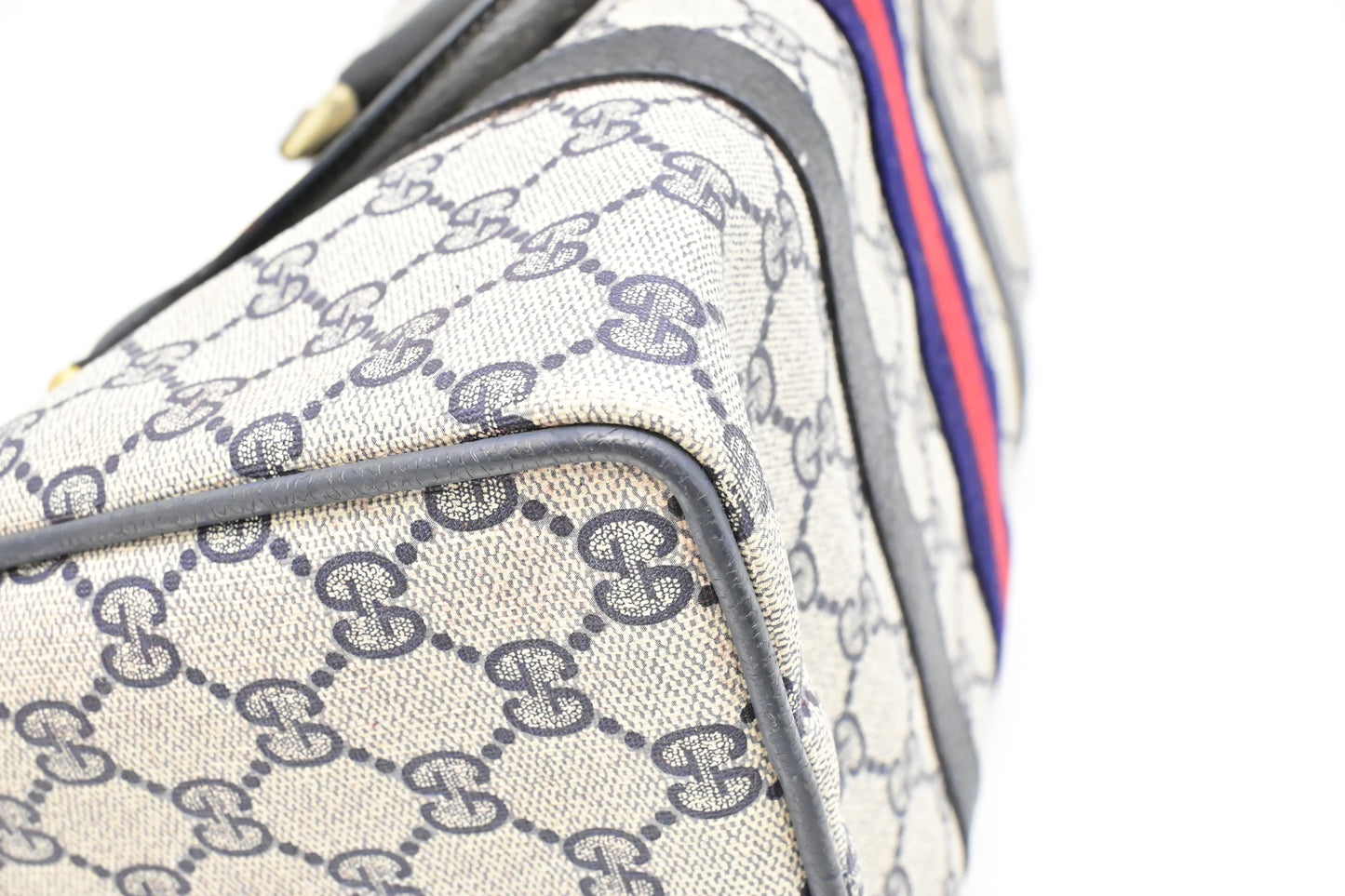 Gucci Boston Bag in Navy GG Supreme Canvas