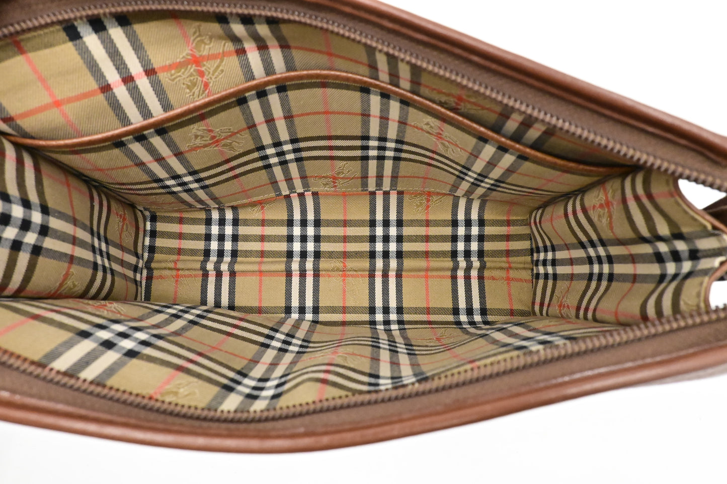 Burberry Wristlet Pouch in Brown Leather