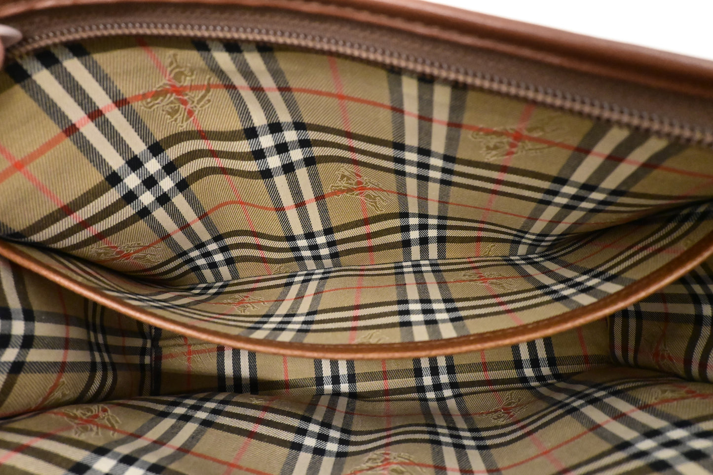 Burberry Wristlet Pouch in Brown Leather