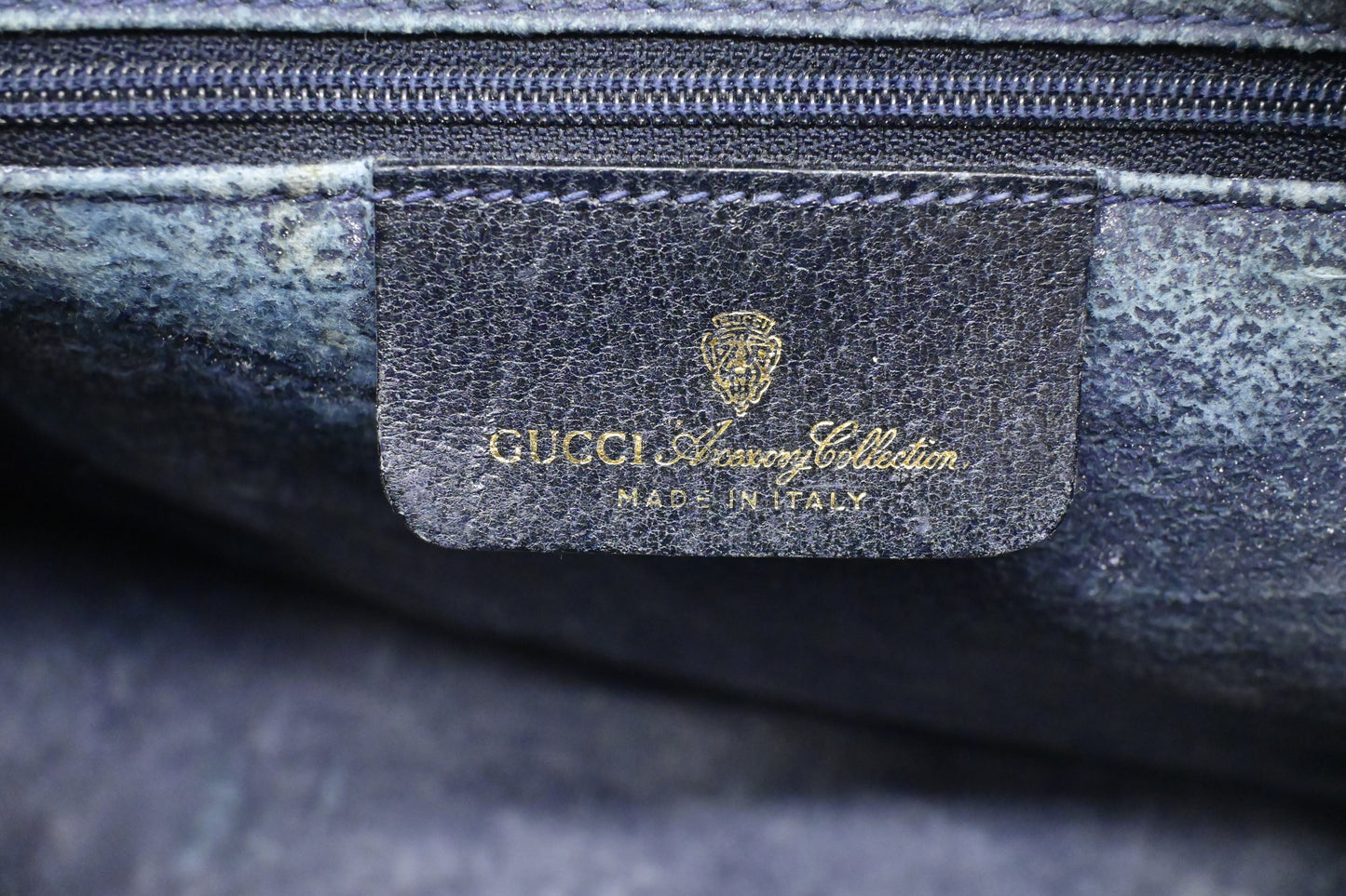 Gucci Boston Bag in Navy GG Supreme Canvas