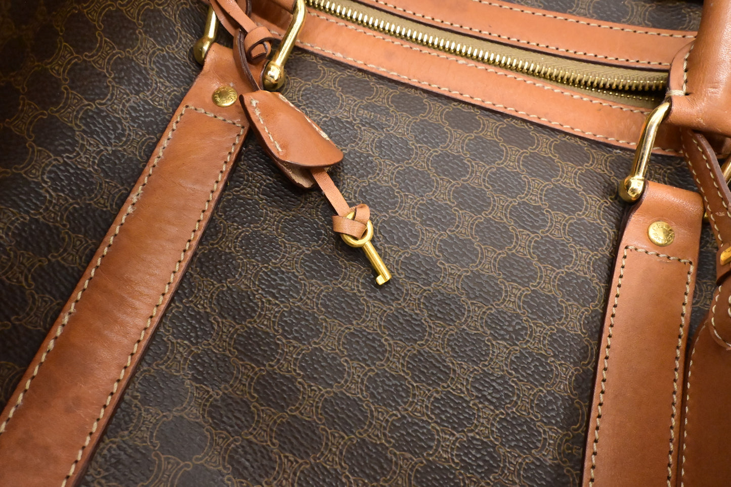 Celine Duffle Bag in Brown Macadam Canvas