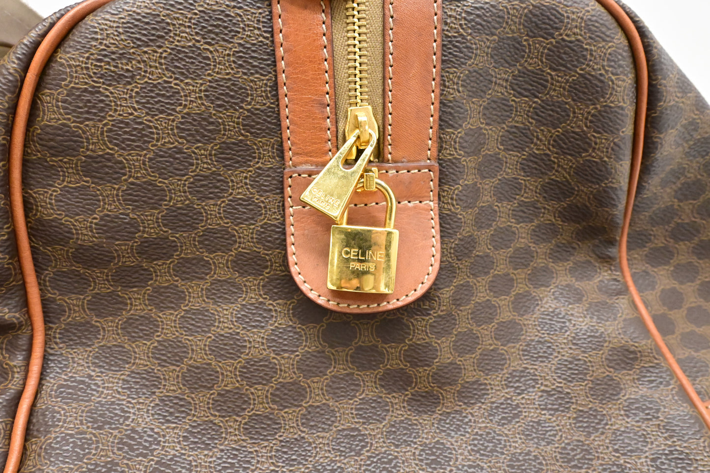 Celine Duffle Bag in Brown Macadam Canvas