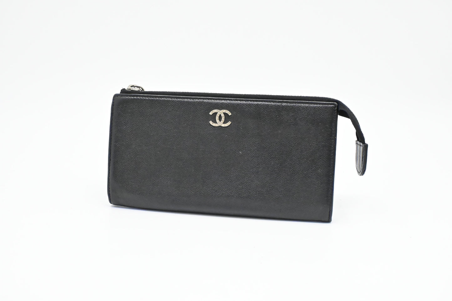 Chanel Zippy Long Wallet in Black Caviar Leather