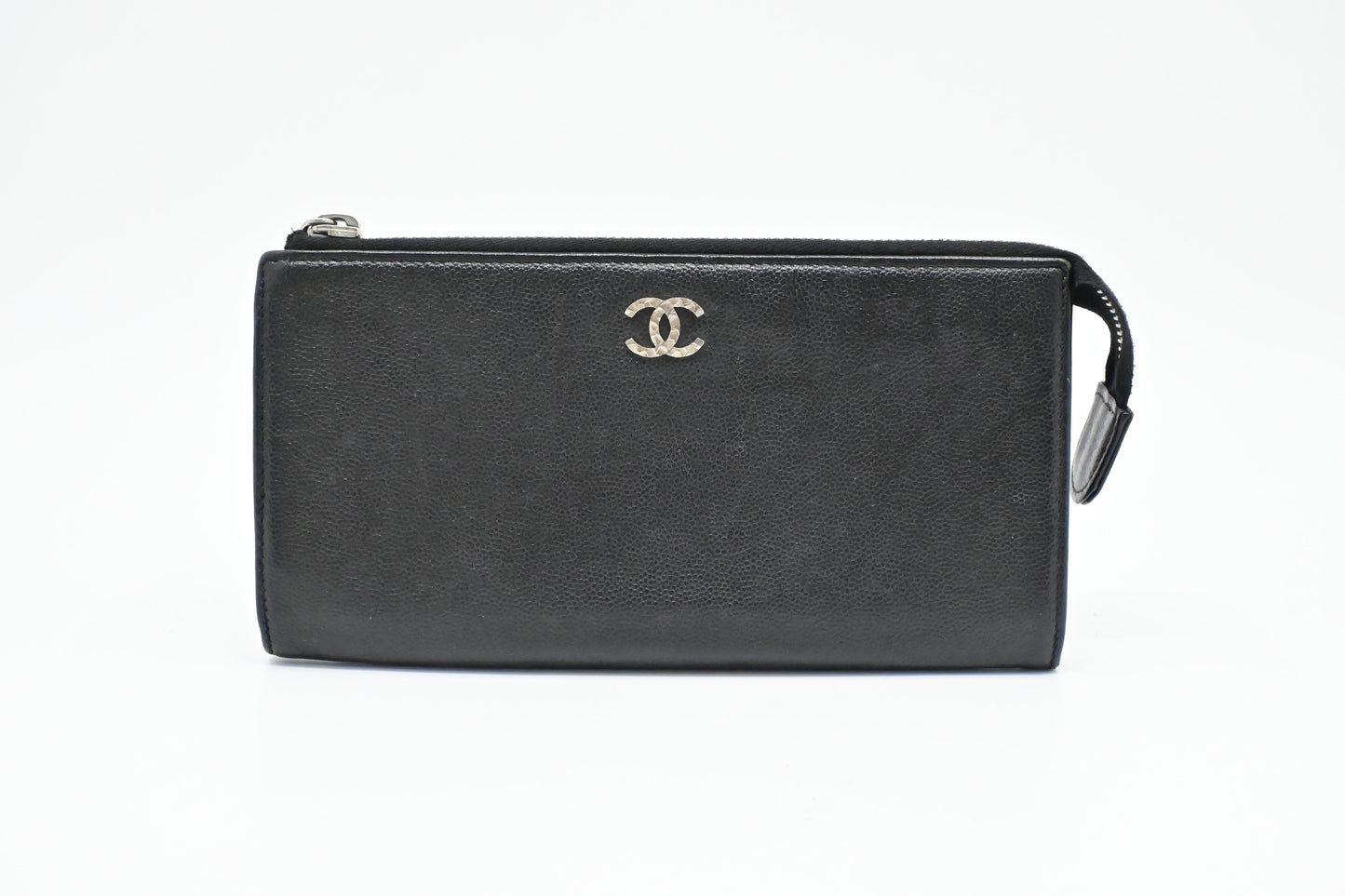Chanel Zippy Long Wallet in Black Caviar Leather