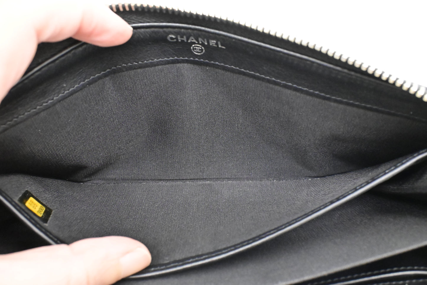 Chanel Zippy Long Wallet in Black Caviar Leather