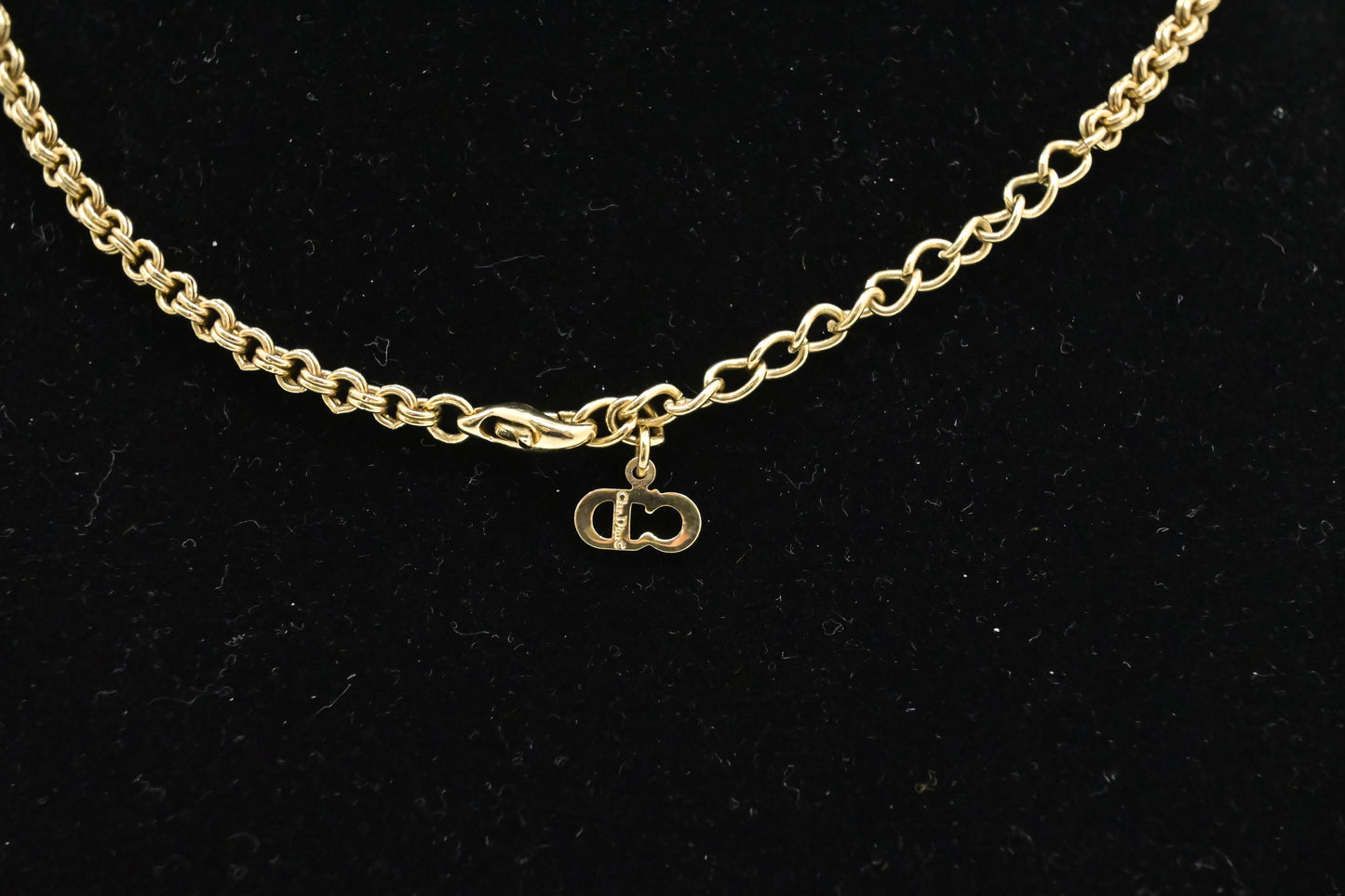 Dior Initials Necklace with Rhinestones