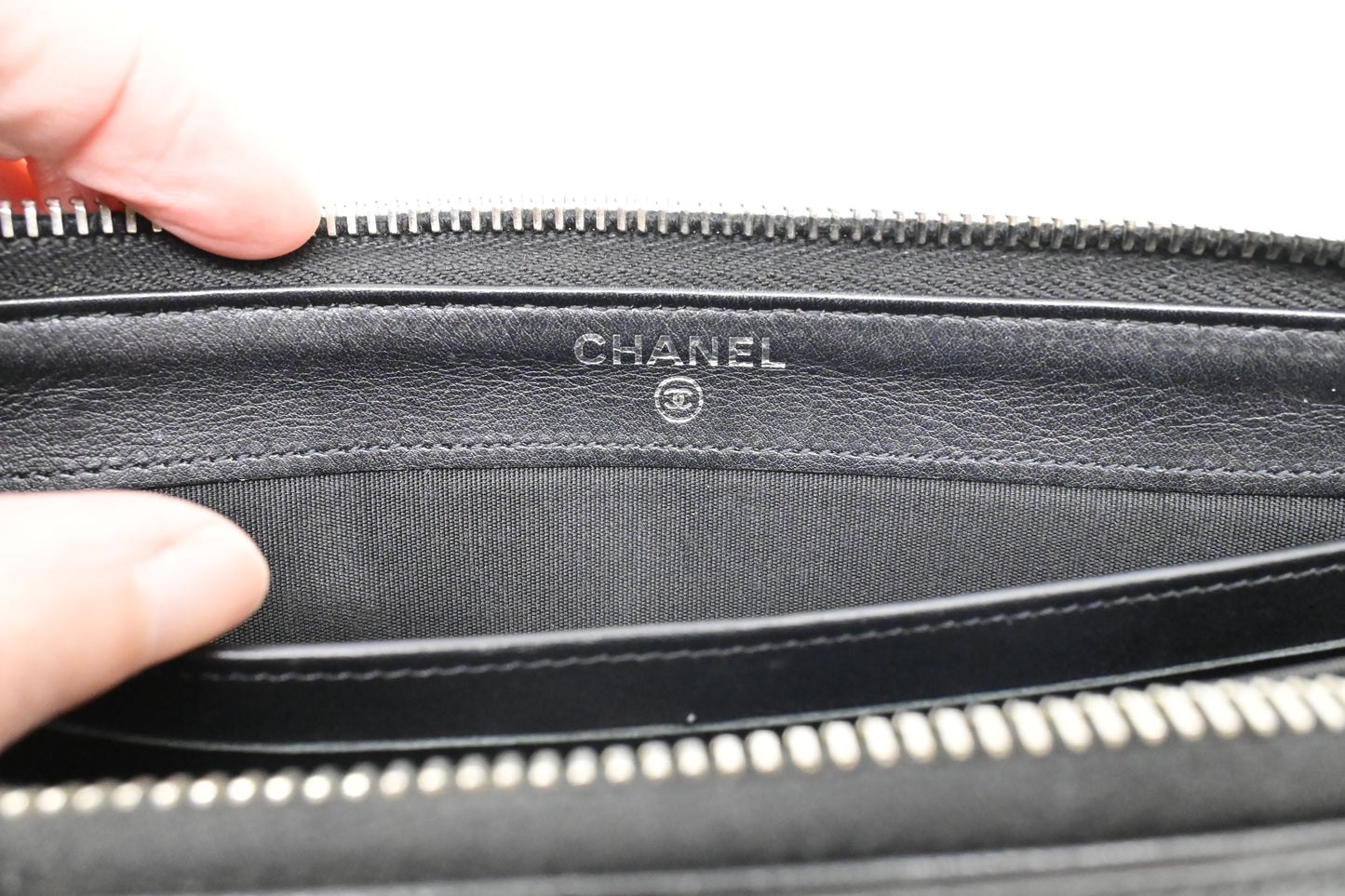 Chanel Zippy Long Wallet in Black Caviar Leather
