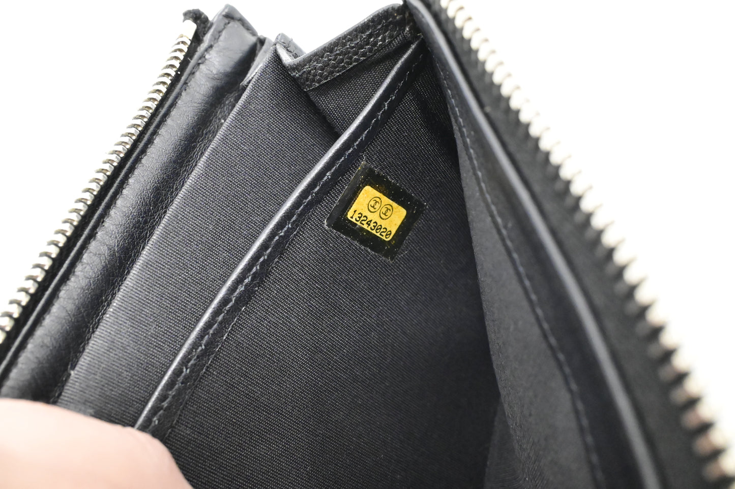 Chanel Zippy Long Wallet in Black Caviar Leather