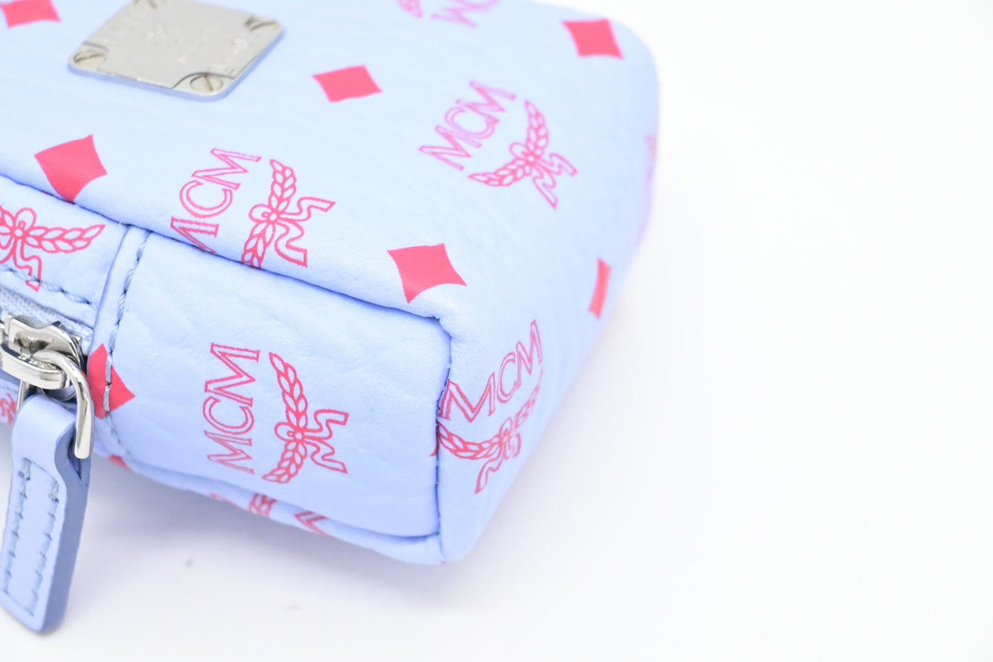MCM Bag Charm in Light Blue Visetos Canvas