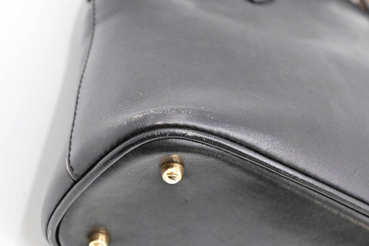 Gucci Bamboo 2-Way Handbag in Black Leather