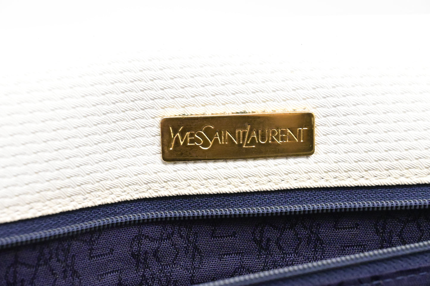 YSL Saint Laurent Shoulder Bag in White Coated Canvas