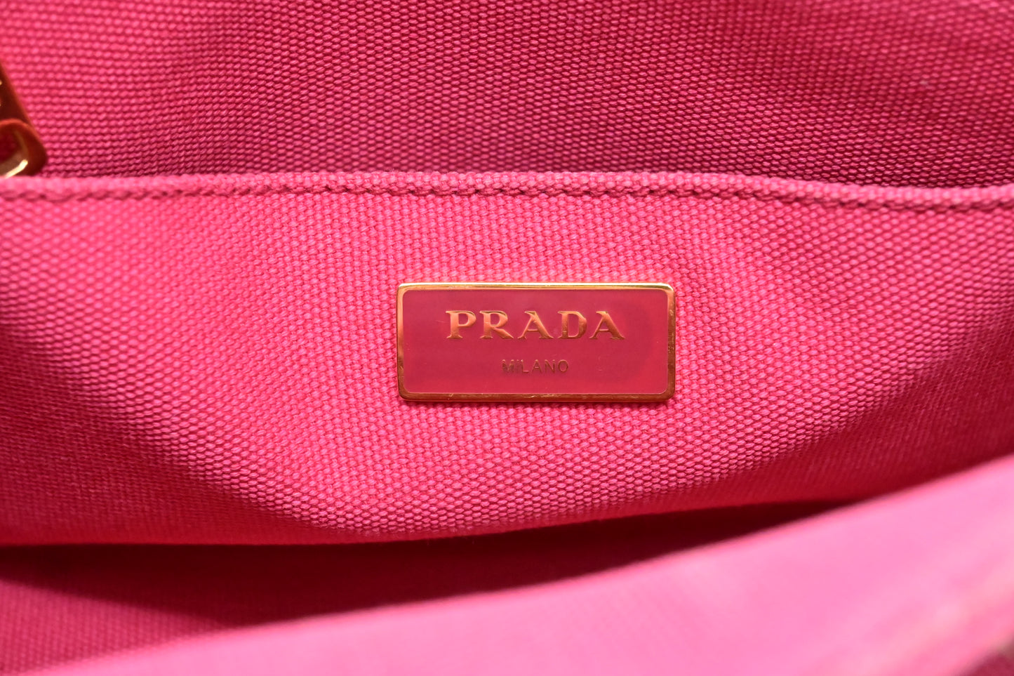 Prada Canapa Tote PM in Pink Canvas