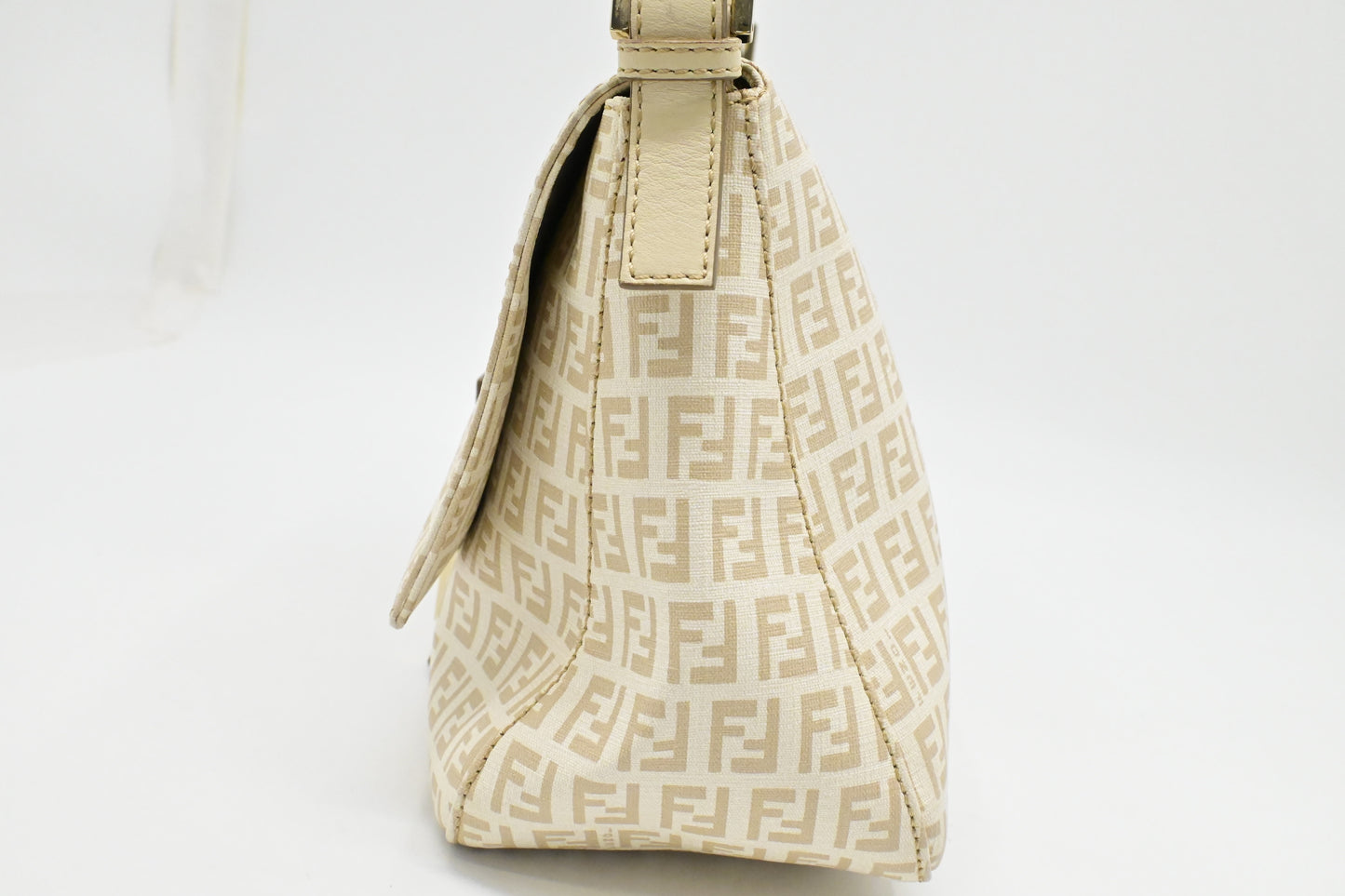 Fendi Mama Baguette in White Zucchino Coated Canvas