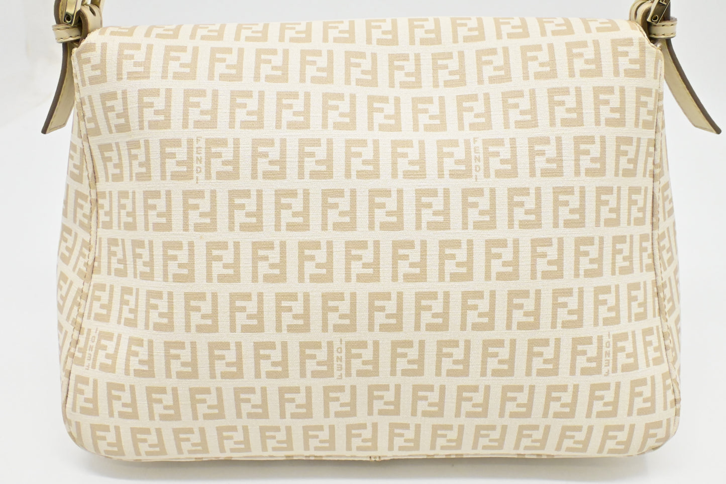 Fendi Mama Baguette in White Zucchino Coated Canvas
