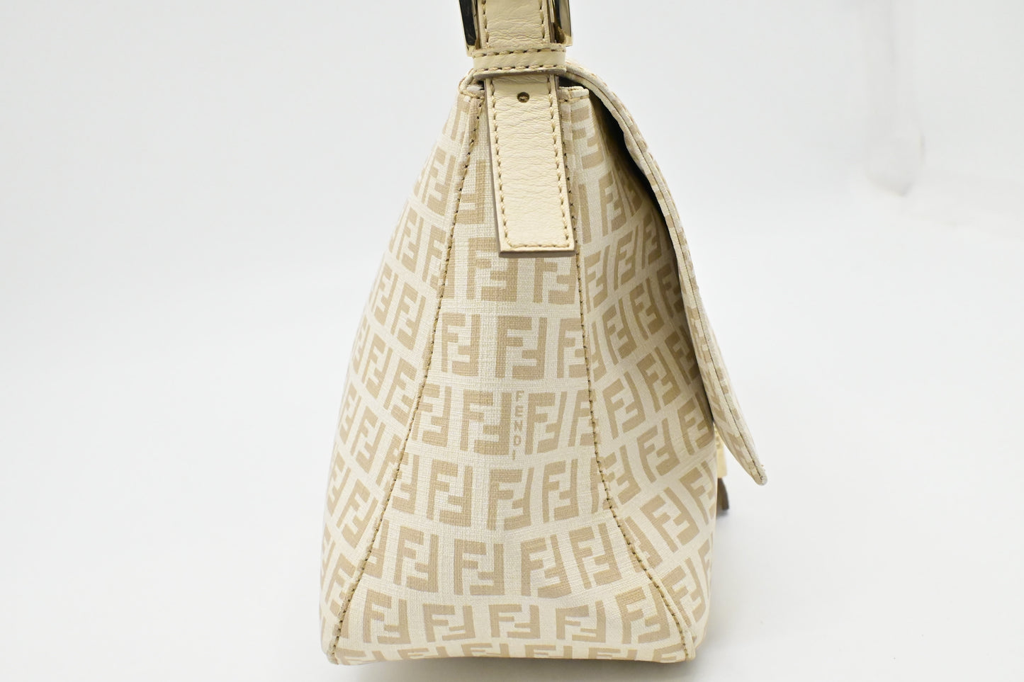 Fendi Mama Baguette in White Zucchino Coated Canvas