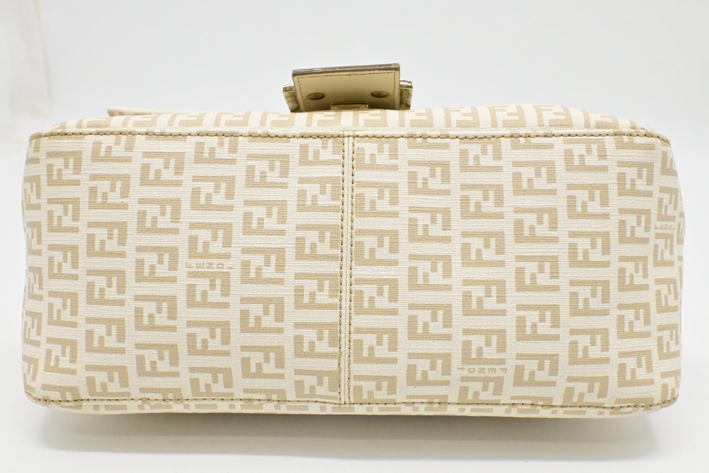 Fendi Mama Baguette in White Zucchino Coated Canvas
