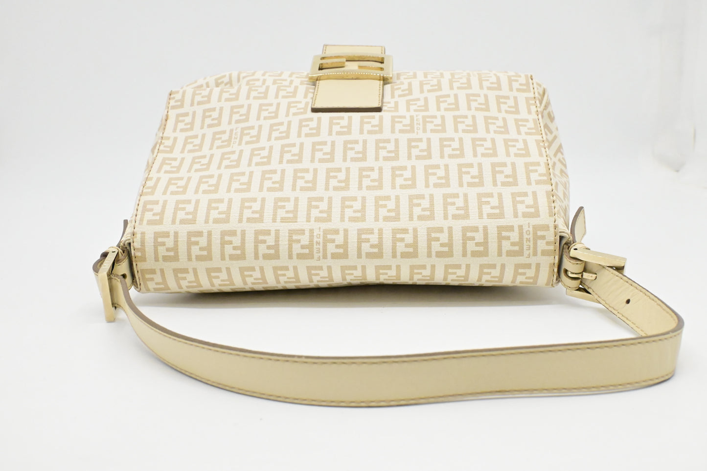 Fendi Mama Baguette in White Zucchino Coated Canvas