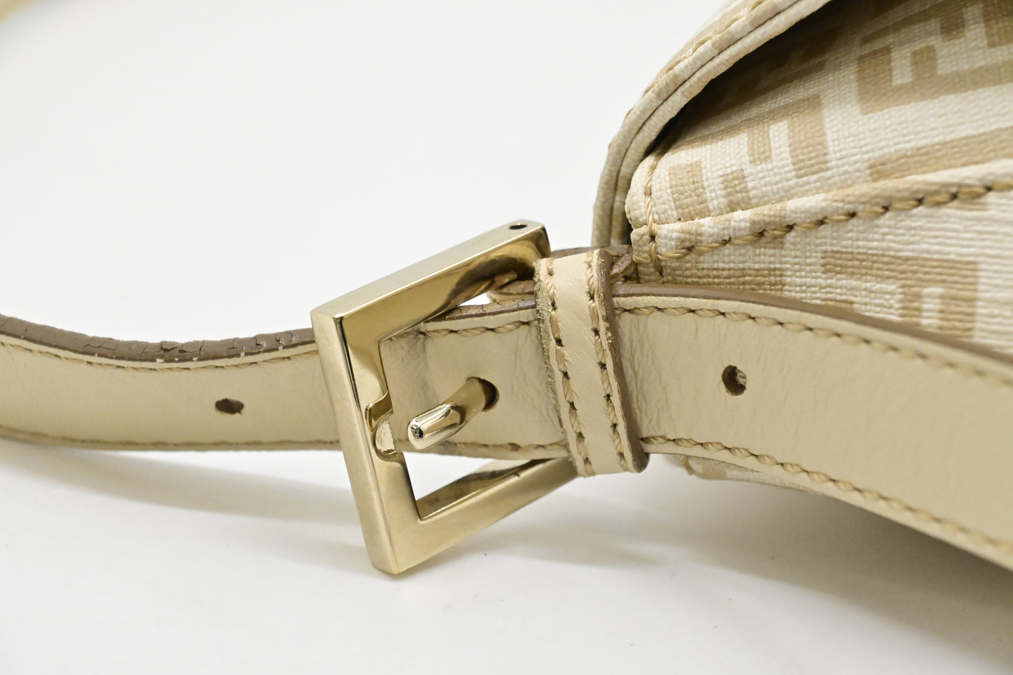 Fendi Mama Baguette in White Zucchino Coated Canvas