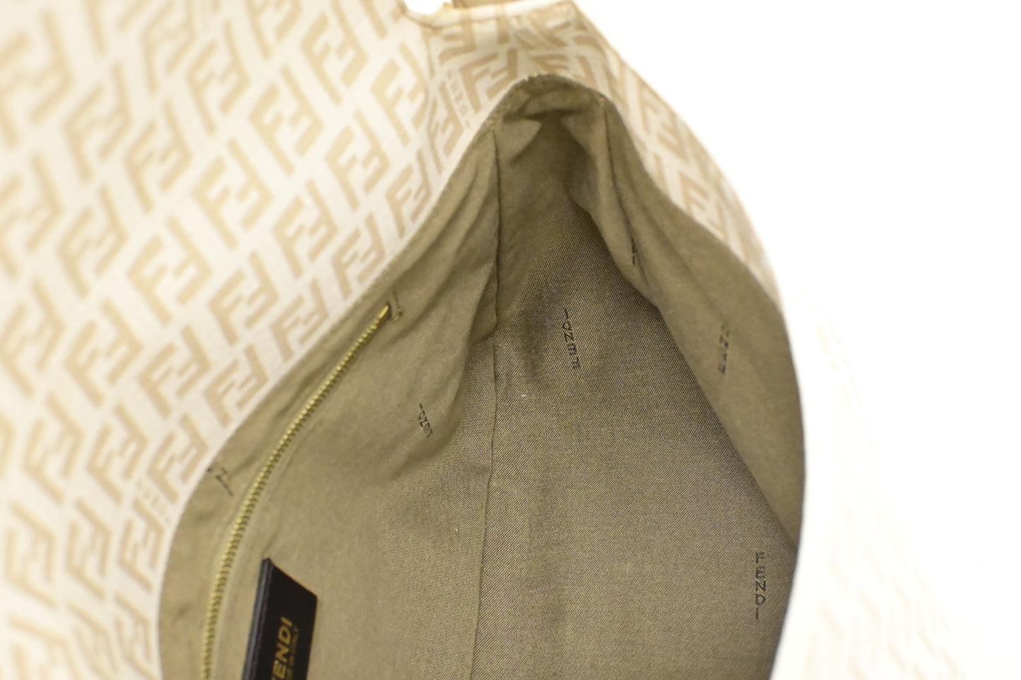 Fendi Mama Baguette in White Zucchino Coated Canvas