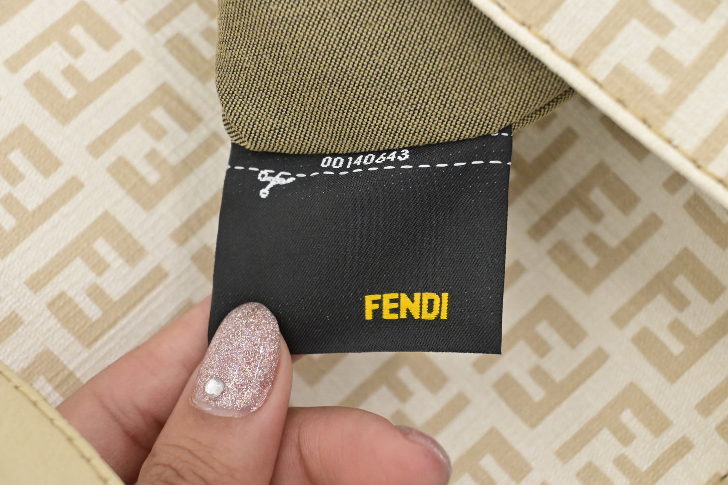 Fendi Mama Baguette in White Zucchino Coated Canvas