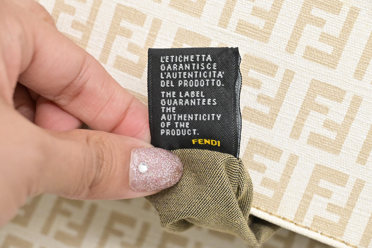 Fendi Mama Baguette in White Zucchino Coated Canvas