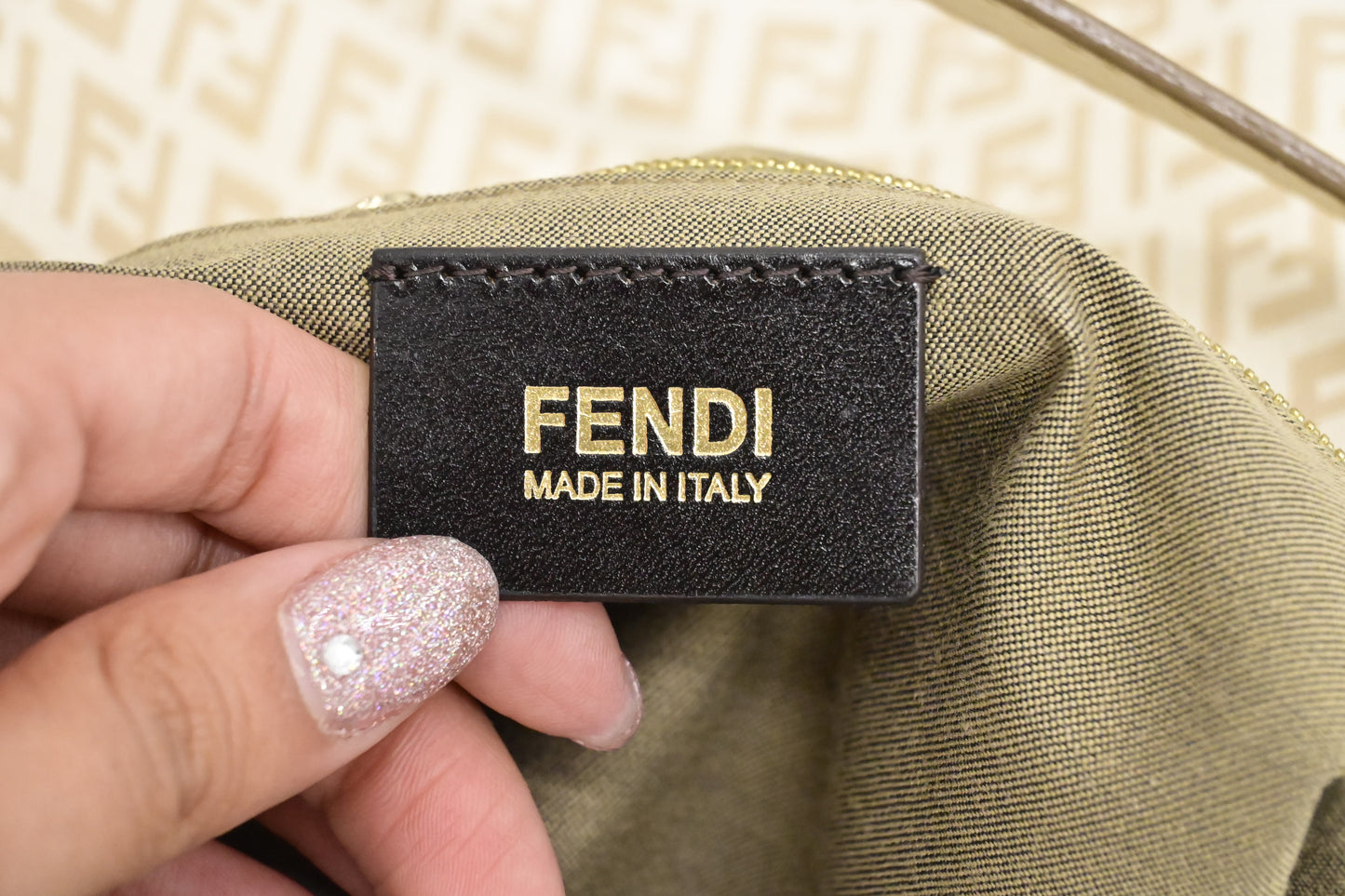 Fendi Mama Baguette in White Zucchino Coated Canvas