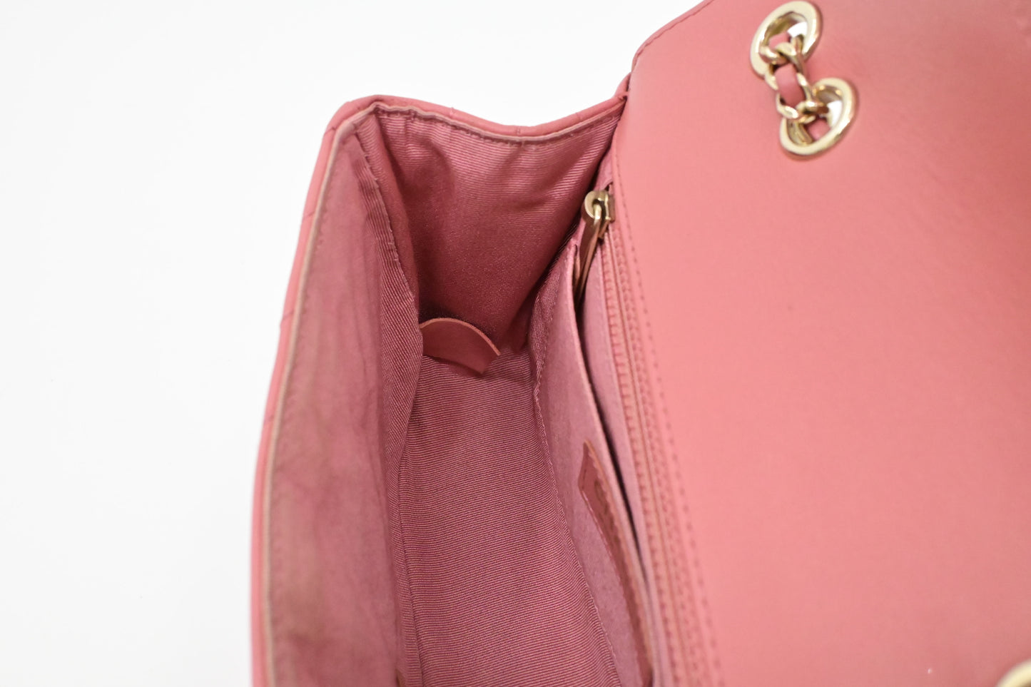 Chanel Small Chevron Flap in Pink Leather