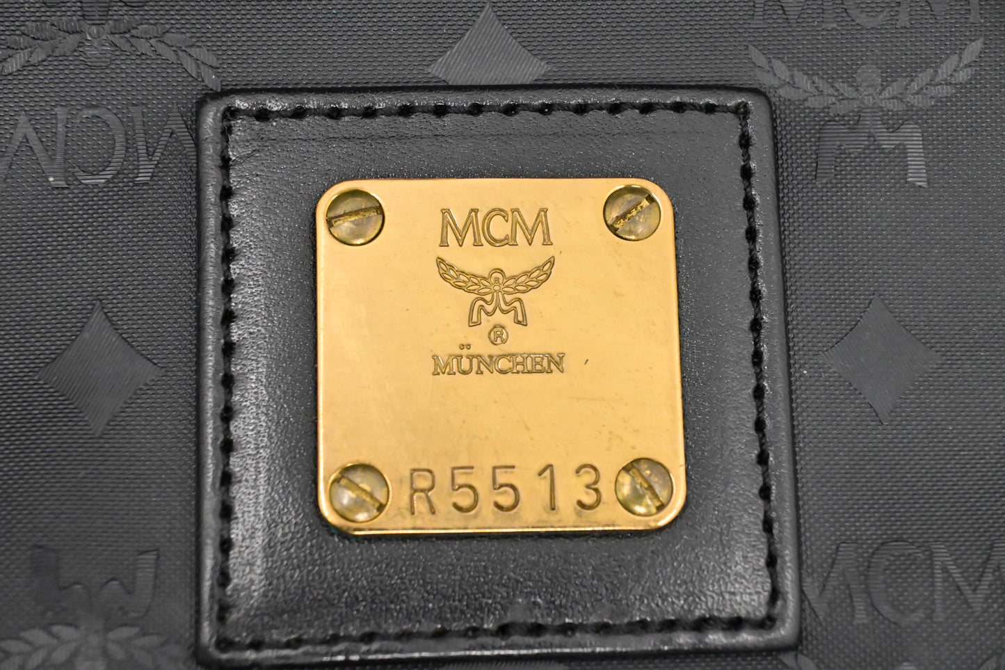 MCM Garment Bag in Black Coated Canvas