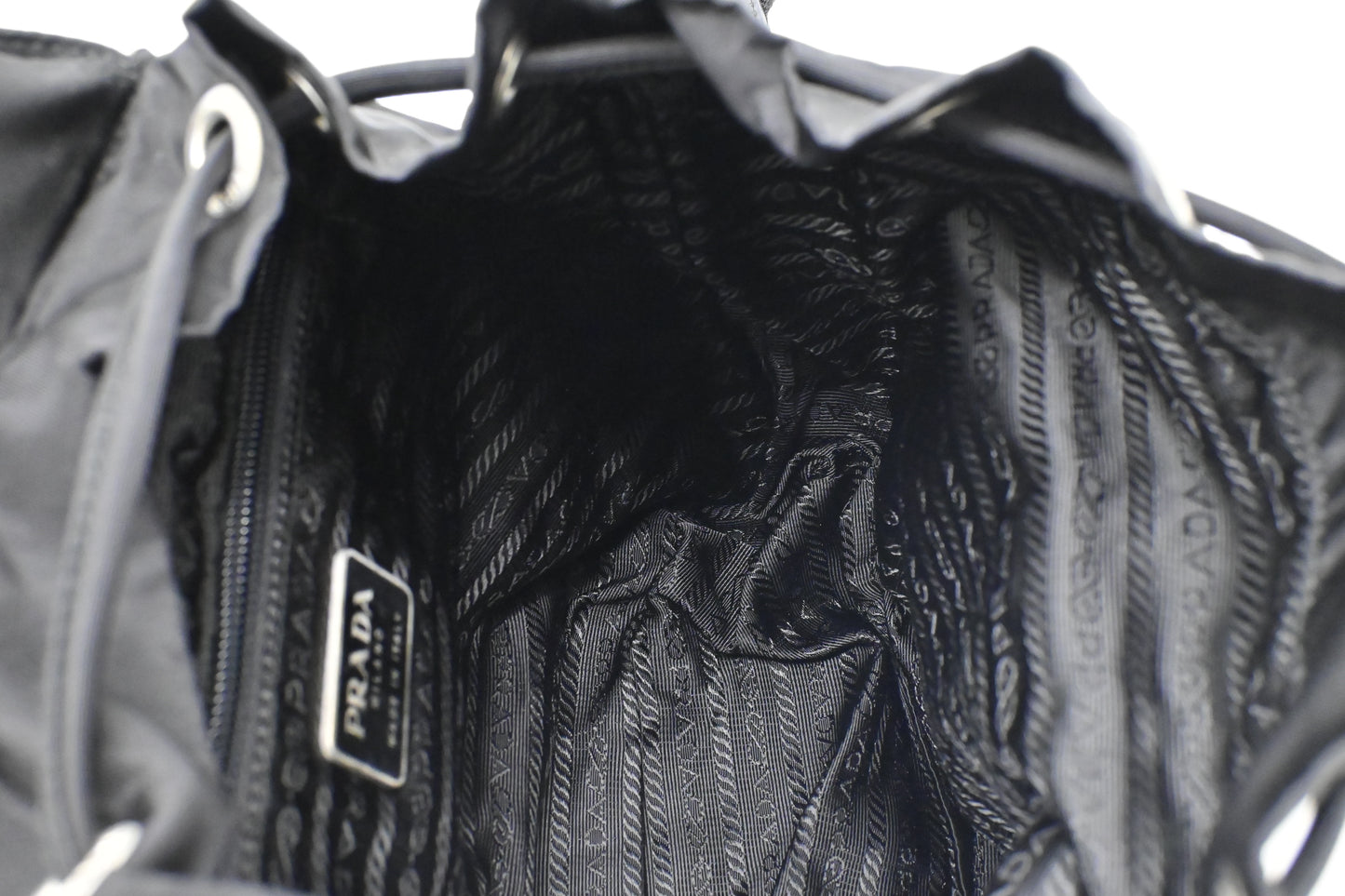 Prada Small Backpack in Black Nylon Canvas