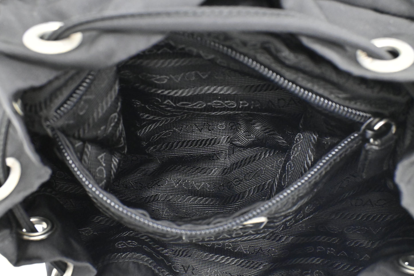 Prada Small Backpack in Black Nylon Canvas