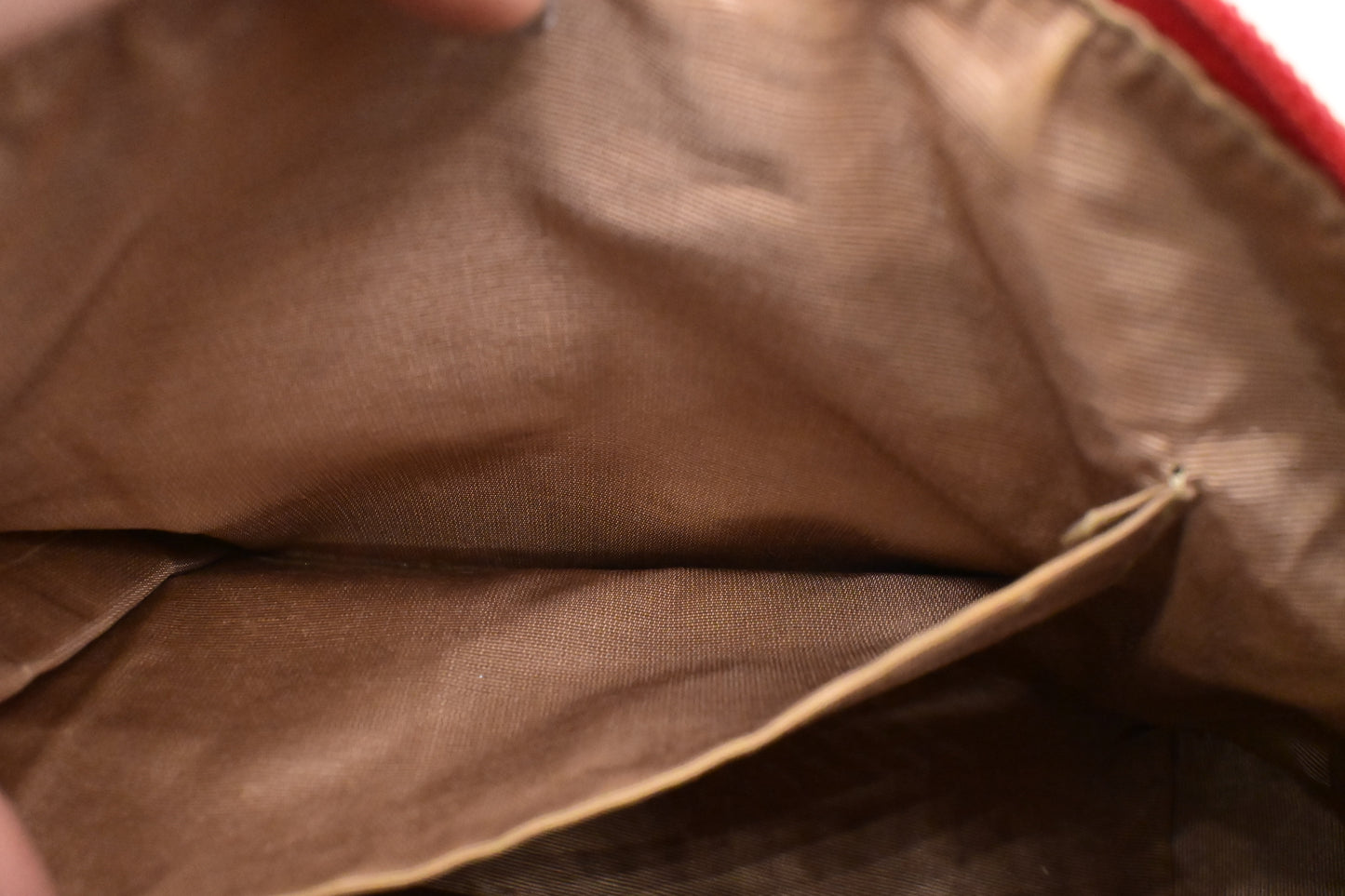 Burberry Shoulder Bag in Checked Canvas & Red Leather