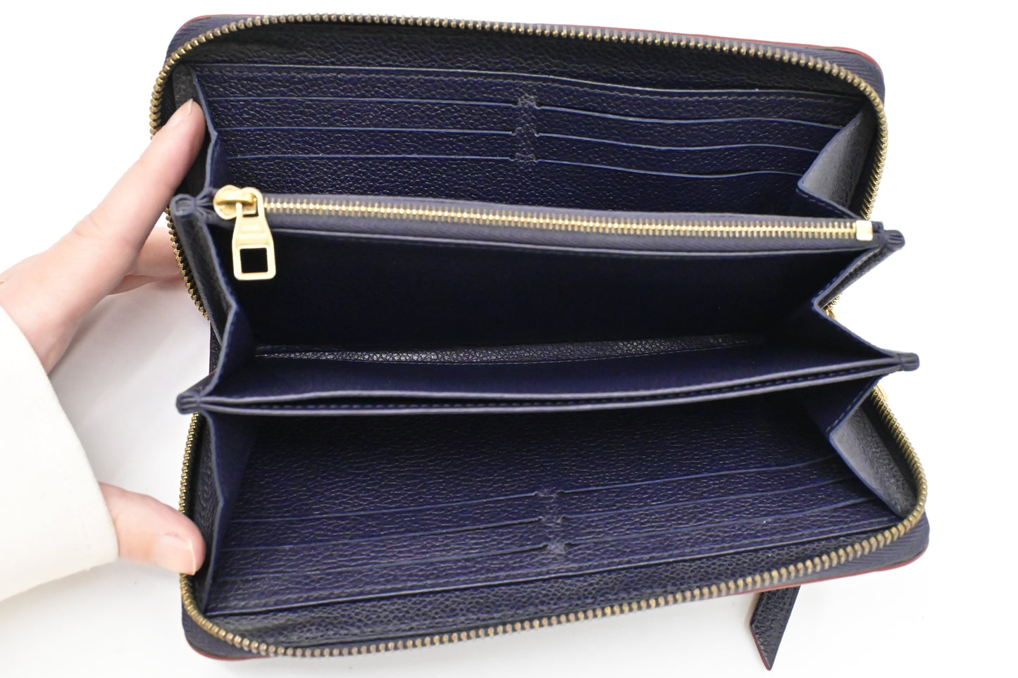 Louis Vuitton Zippy Long Wallet in Marine Rouge Empreinte Leather