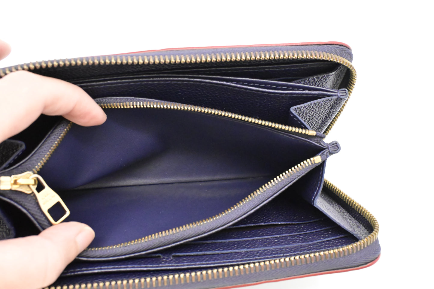Louis Vuitton Zippy Long Wallet in Marine Rouge Empreinte Leather