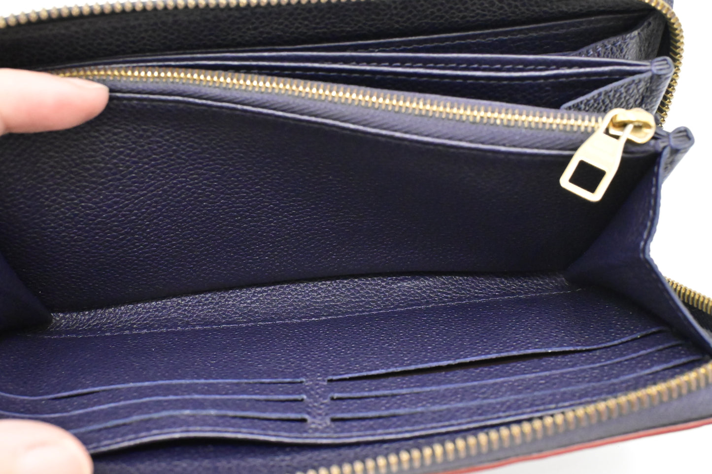Louis Vuitton Zippy Long Wallet in Marine Rouge Empreinte Leather