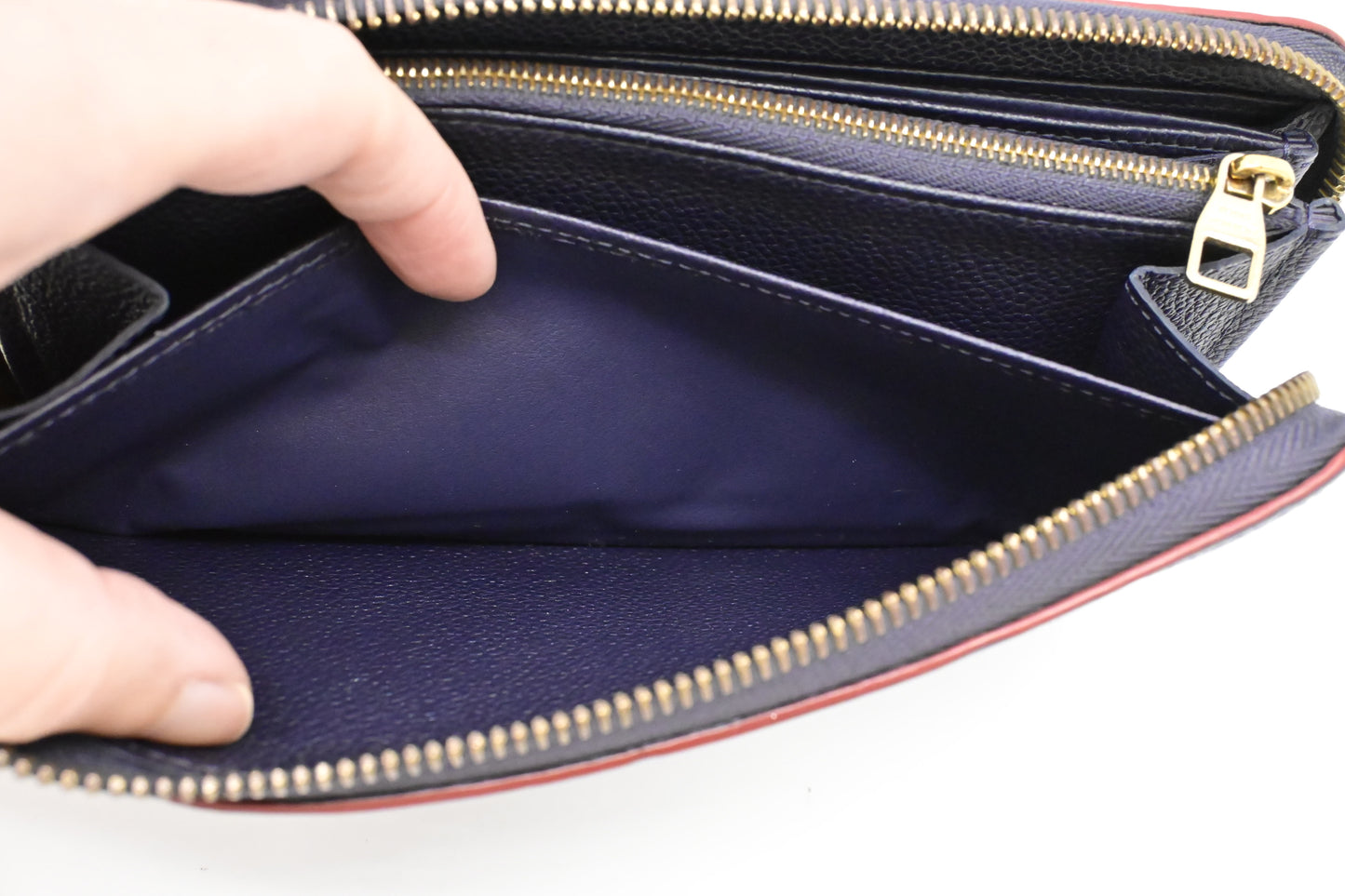 Louis Vuitton Zippy Long Wallet in Marine Rouge Empreinte Leather