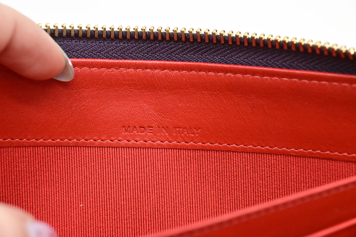 Louboutin Zippy Wallet in Spiked Purple Leather