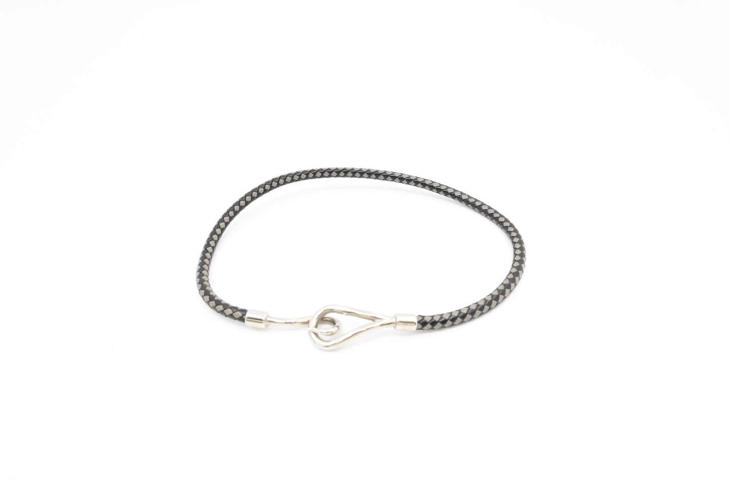 Hermes Jumbo Bracelet in Black and Grey Leather