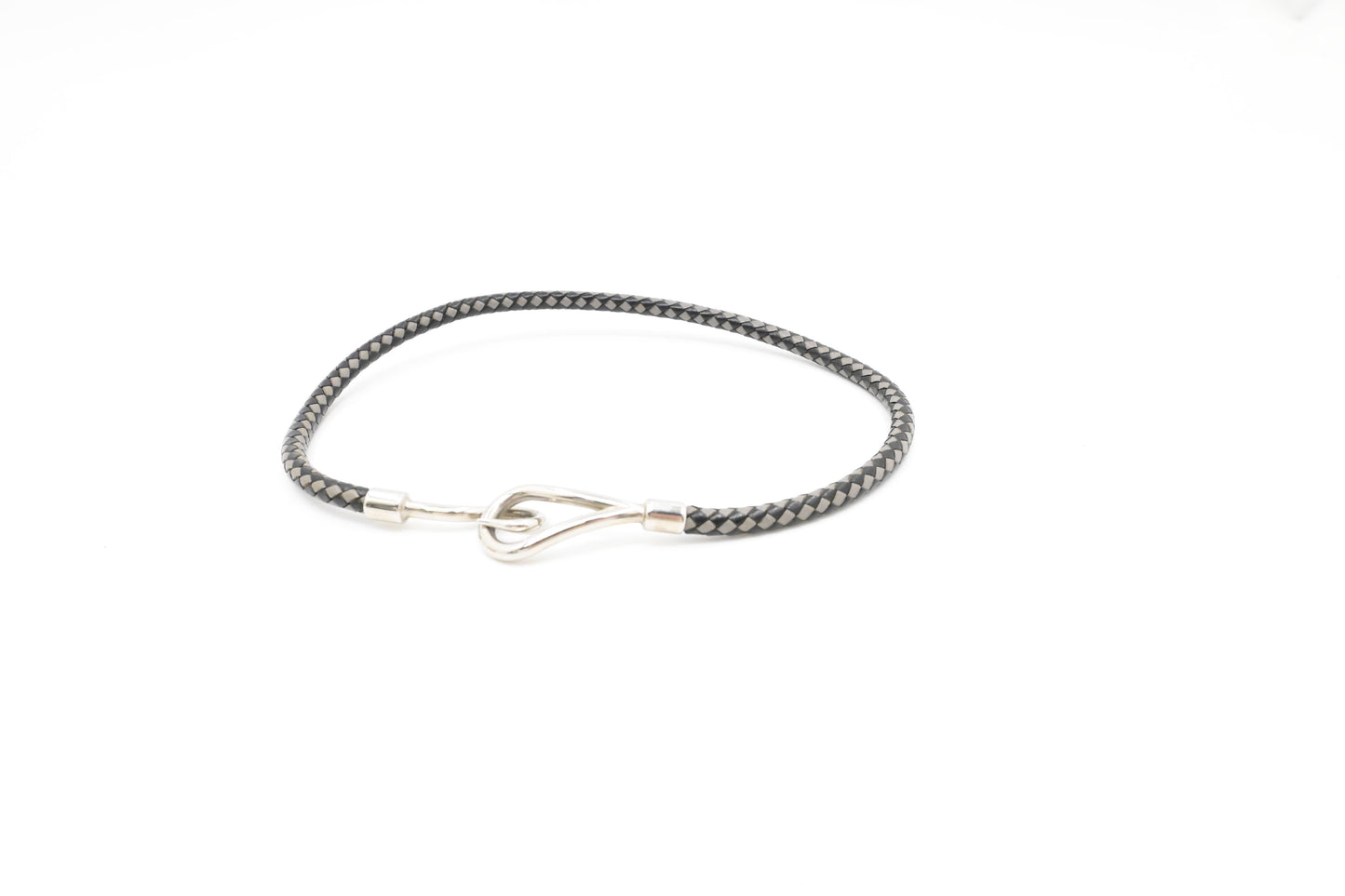 Hermes Jumbo Bracelet in Black and Grey Leather