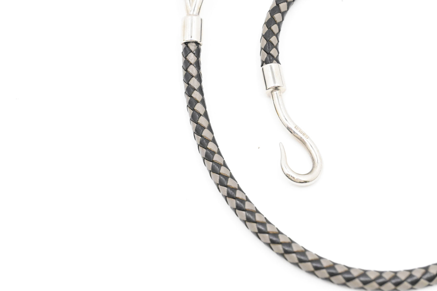 Hermes Jumbo Bracelet in Black and Grey Leather
