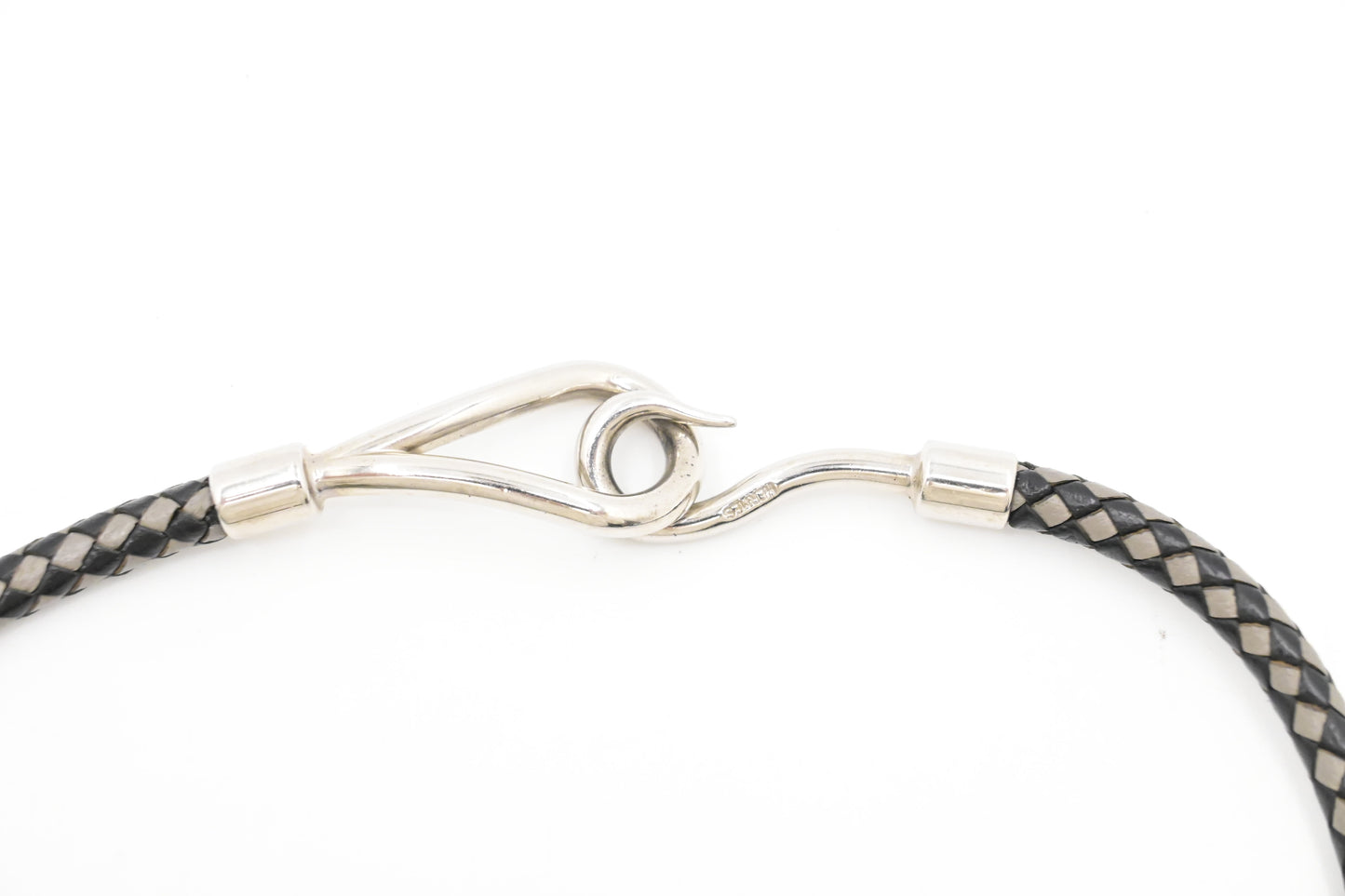 Hermes Jumbo Bracelet in Black and Grey Leather