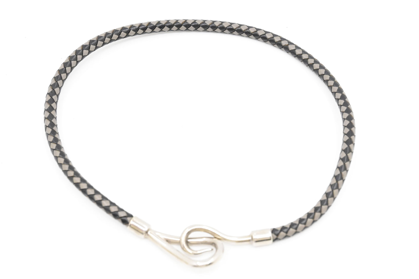 Hermes Jumbo Bracelet in Black and Grey Leather
