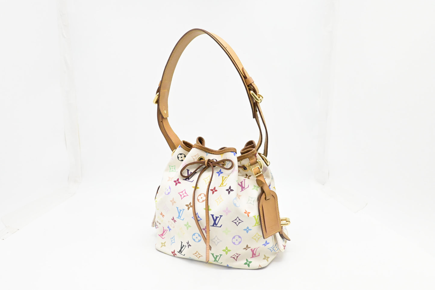 Louis Vuitton x Takashi Murakami Petit Noe in White Multicolor Monogram Canvas