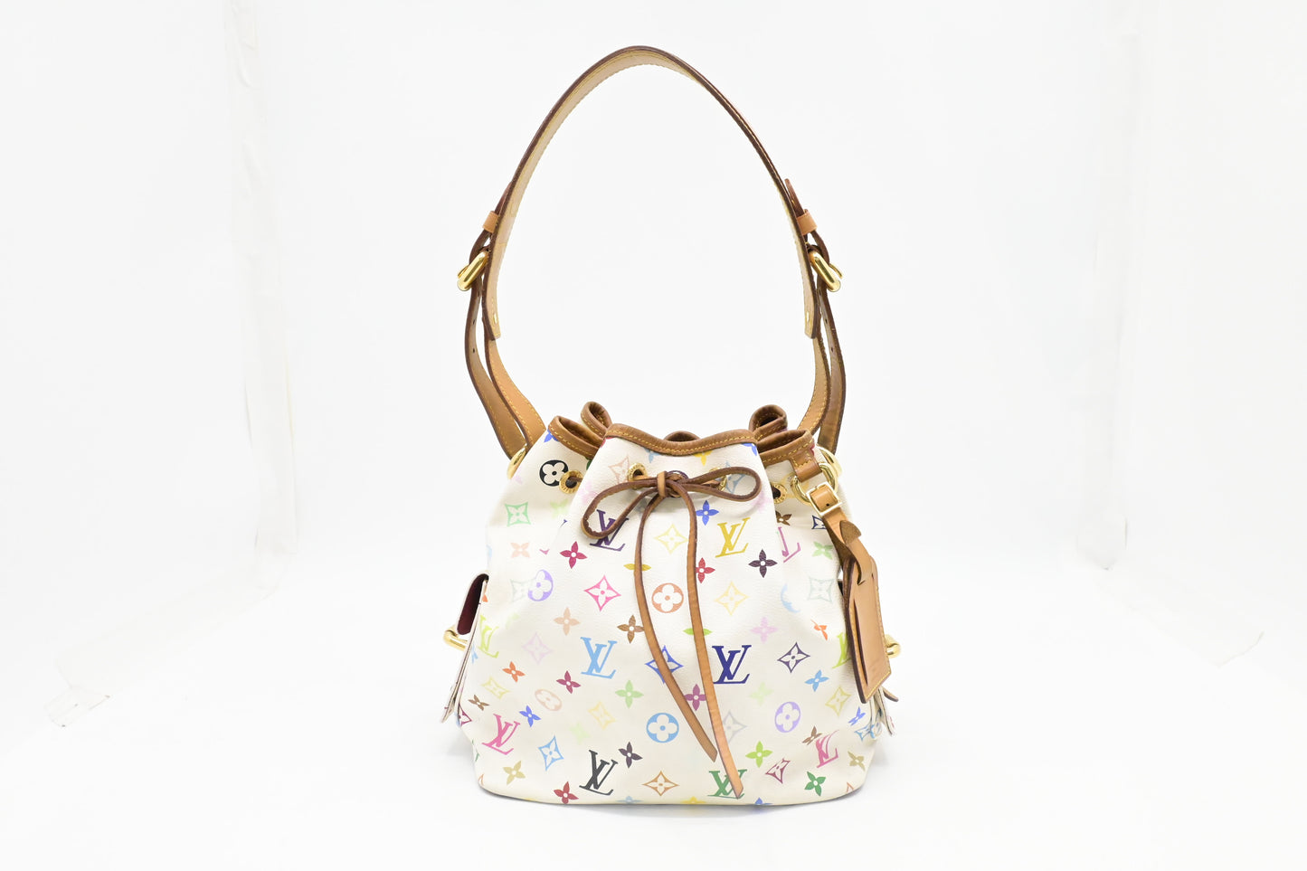 Louis Vuitton x Takashi Murakami Petit Noe in White Multicolor Monogram Canvas